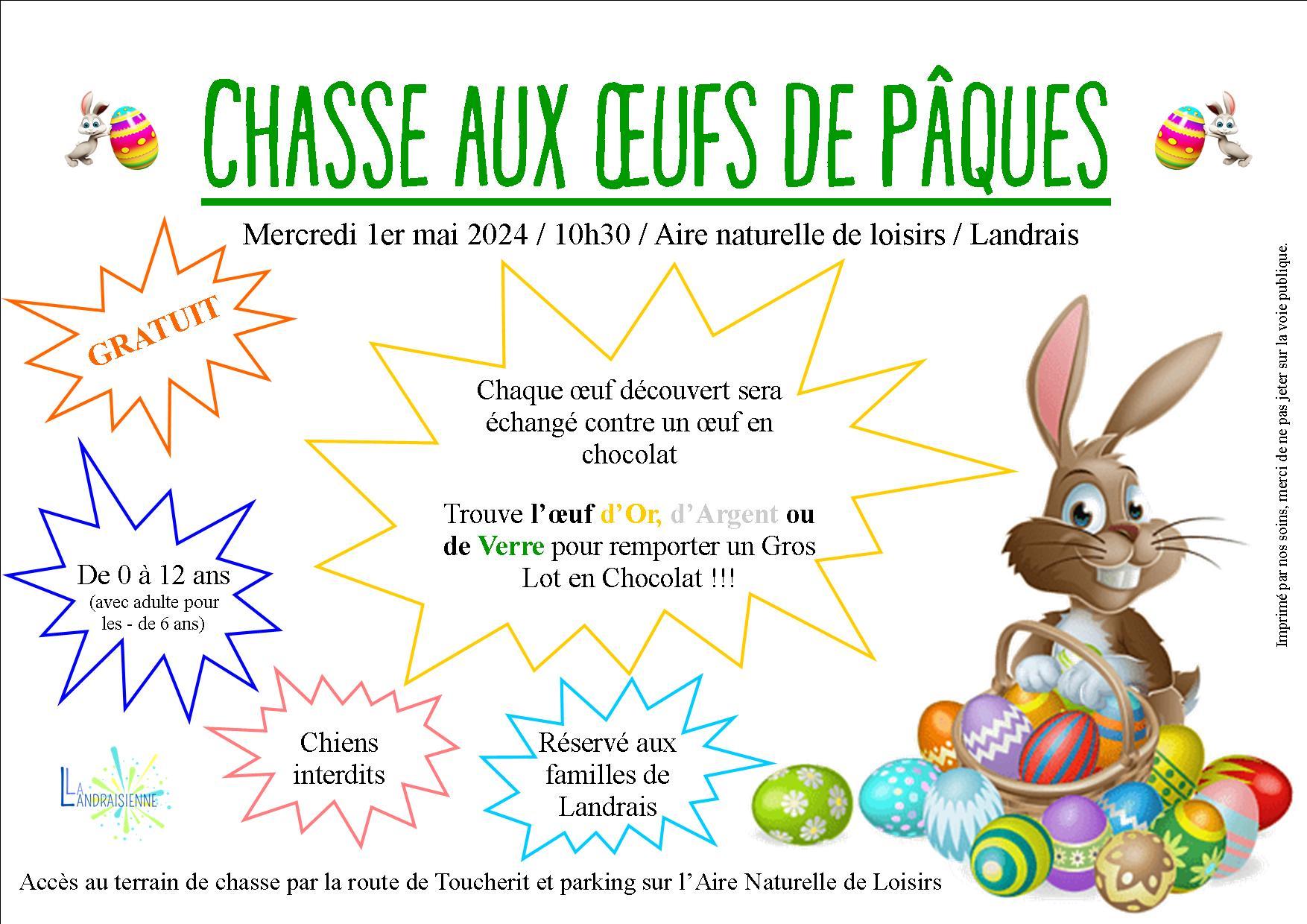 Chasse aux oeufs 1er mai 2024