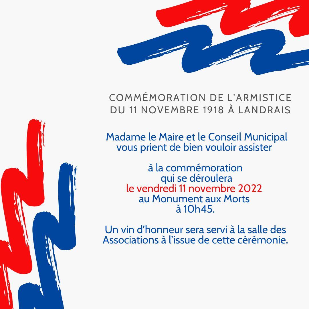 Invitation ceremonie 11 novembre 2022